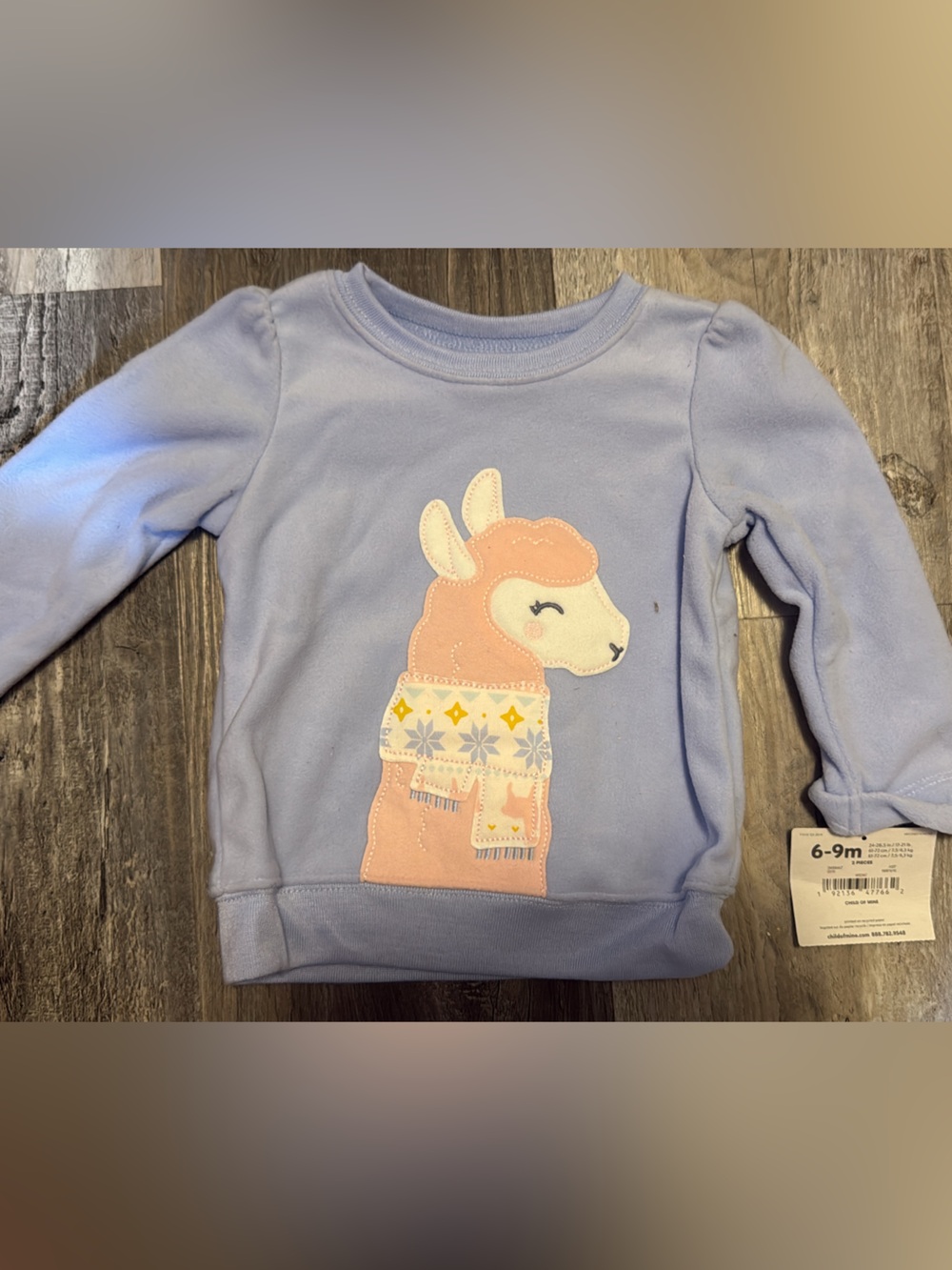 Baby Girls' Lavender Llama Applique Sweatshirt